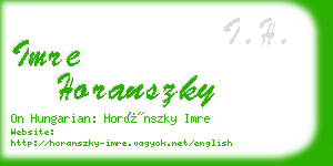 imre horanszky business card